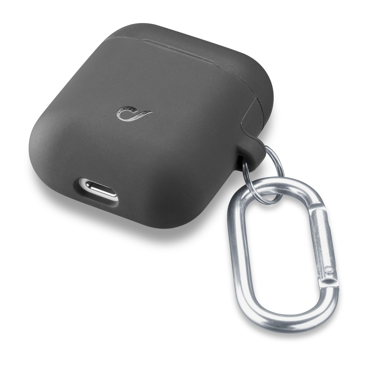 Ochranný kryt s karabinou Cellularline Bounce pro Apple AirPods 1 & 2, černý