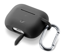 Ochranný kryt s karabinou Cellularline Bounce pro Apple AirPods Pro, černý