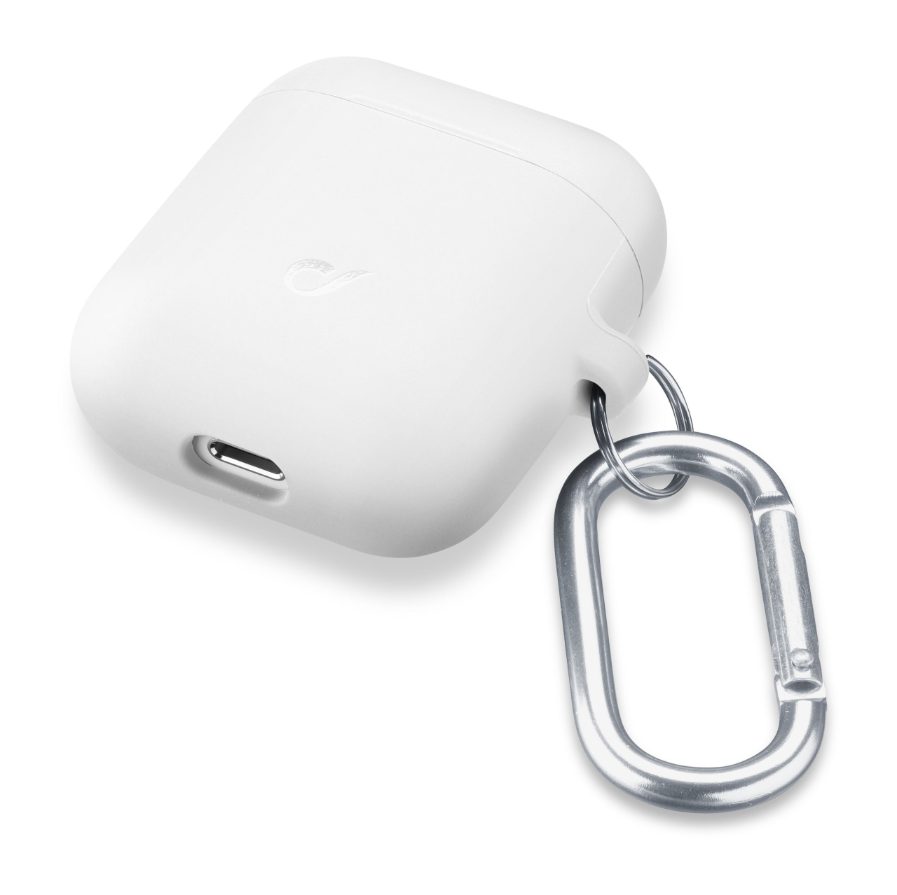 Ochranný kryt s karabinou Cellularline Bounce pro Apple AirPods 1 & 2, bílý