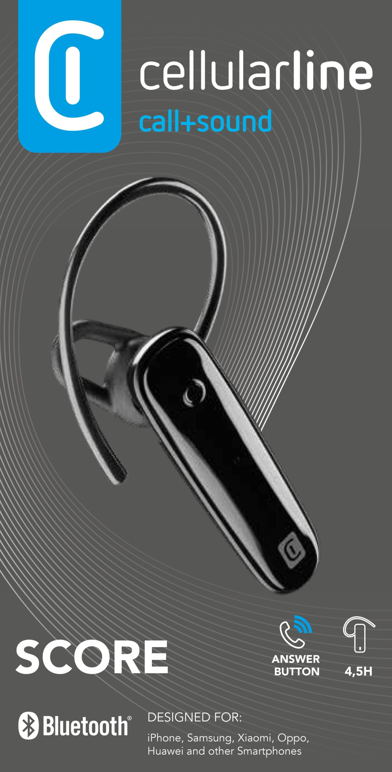 Bluetooth Headset CellularLine SCORE, černý