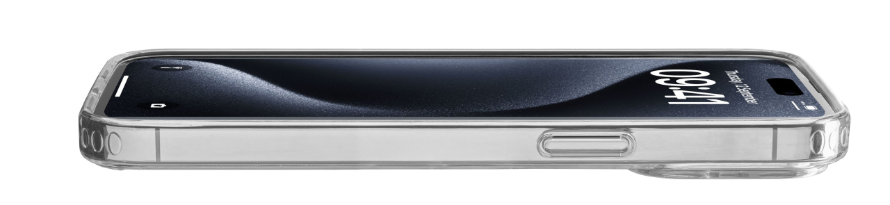 Zadní čirý kryt s ochranným rámečkem Cellularline Clear Duo pro Apple iPhone 15 Pro