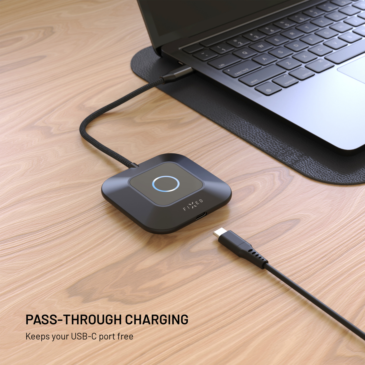 Bezdrátový HDMI Adaptér FIXED AirLink, 100W, PD 3.0, černý