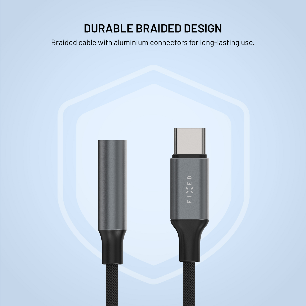 Redukce FIXED USB-C na 3,5mm jack šedá