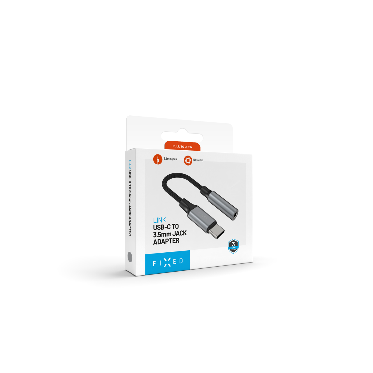 Redukce FIXED USB-C na 3,5mm jack šedá
