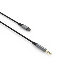 Audio kabel FIXED USB-C na jack 1,5 m šedý