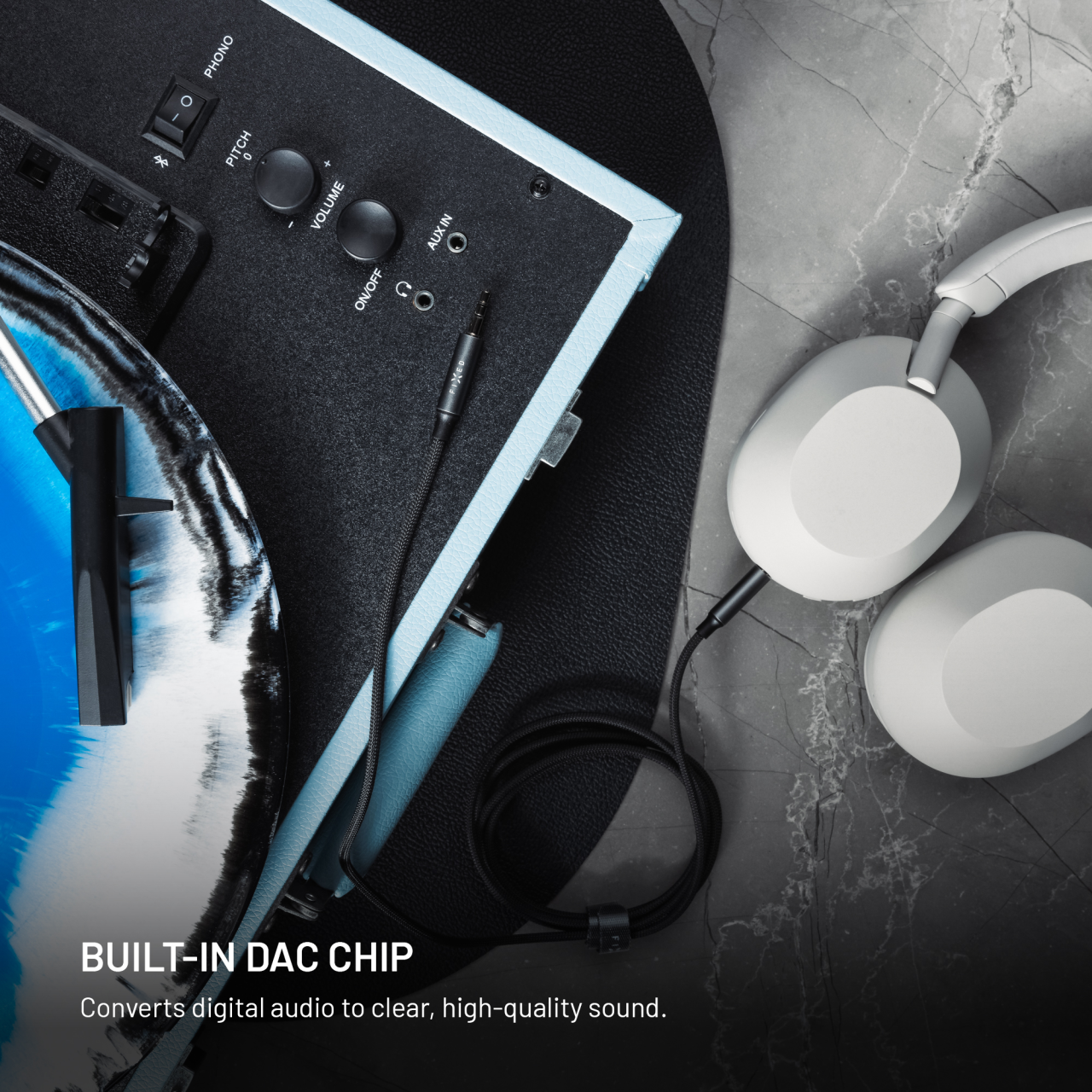 Audio kabel FIXED jack/jack 1,5 m šedý