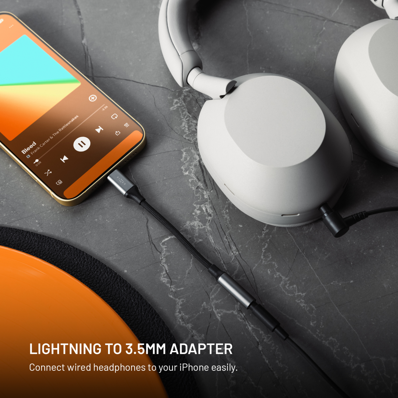 Redukce FIXED Lightning na 3,5mm jack šedá