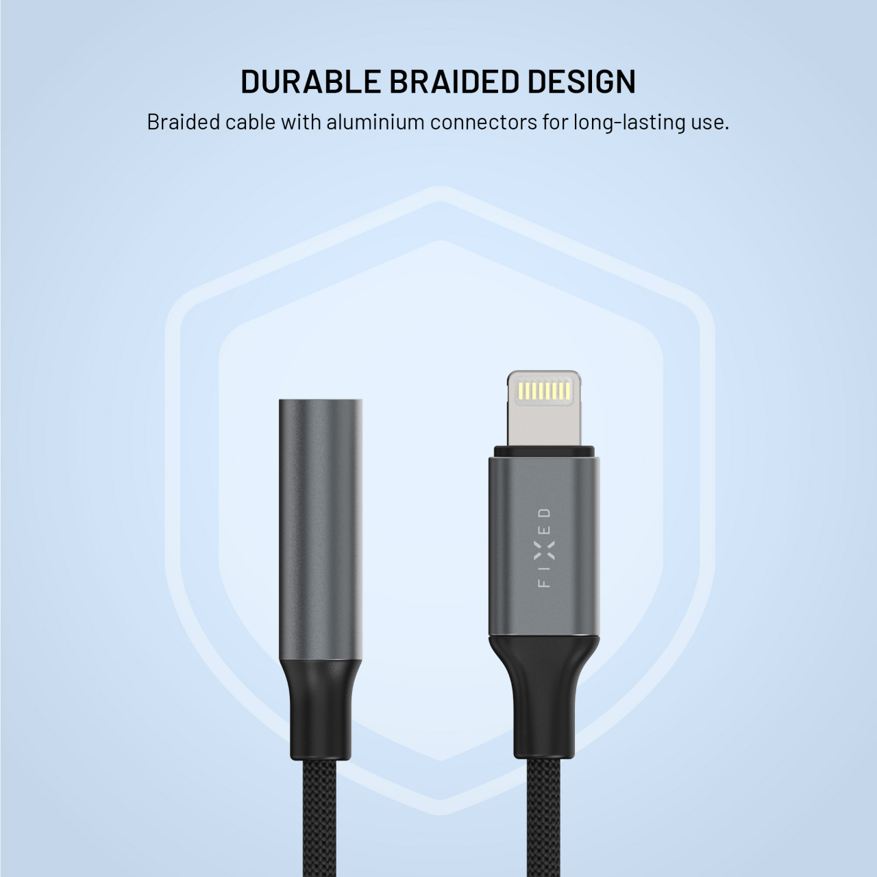 Redukce FIXED Lightning na 3,5mm jack šedá