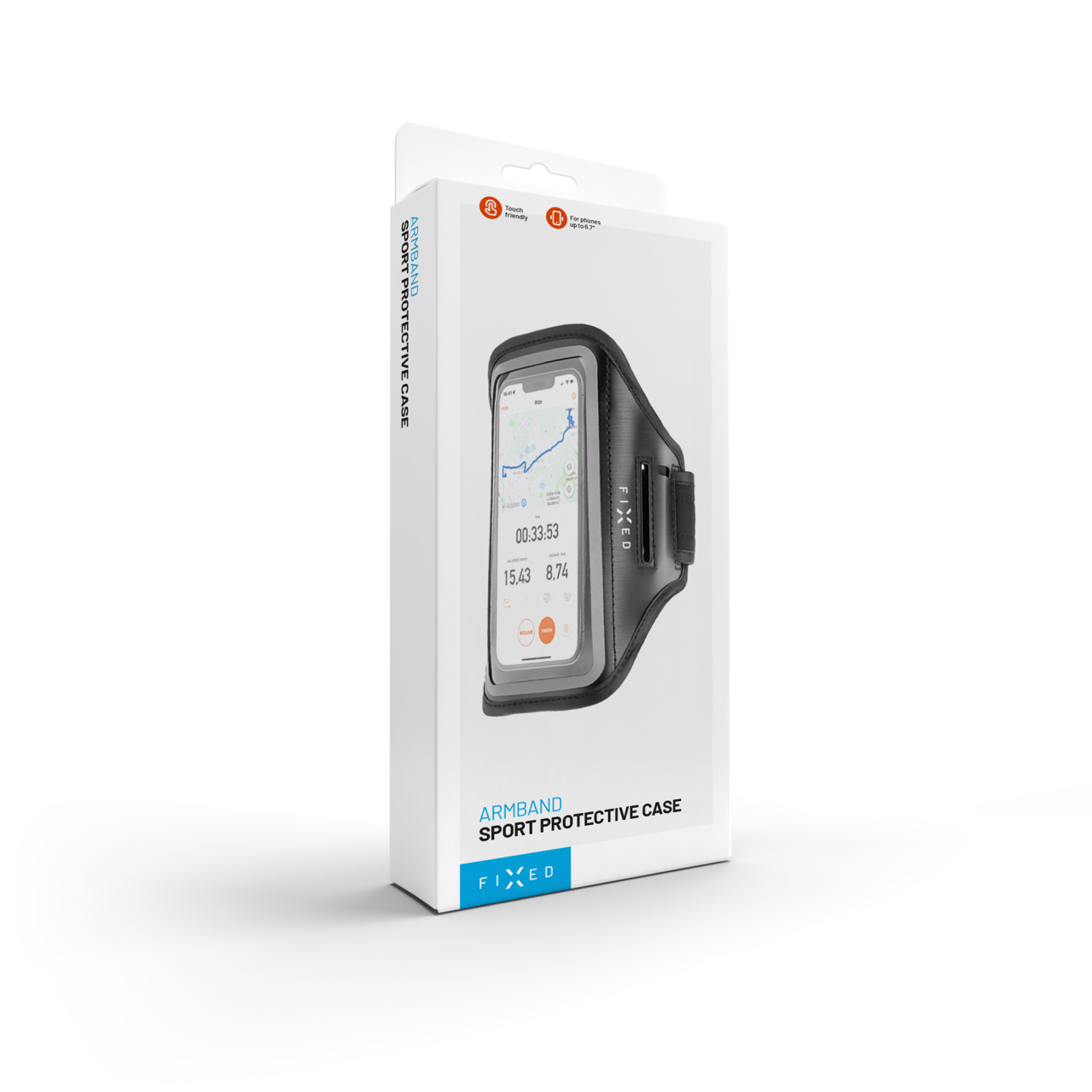 FIXED Sportovní pouzdro na ruku Armband, pro smartphony až 6.7", černý
