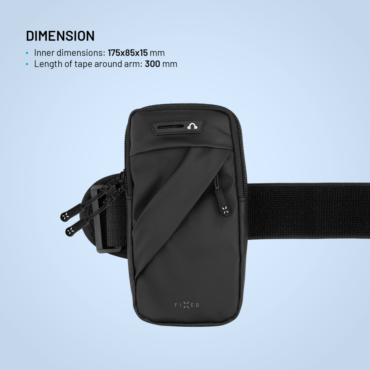 Sportovní pouzdro na ruku pro smartphony až 7" - Fixed Armbag, černý