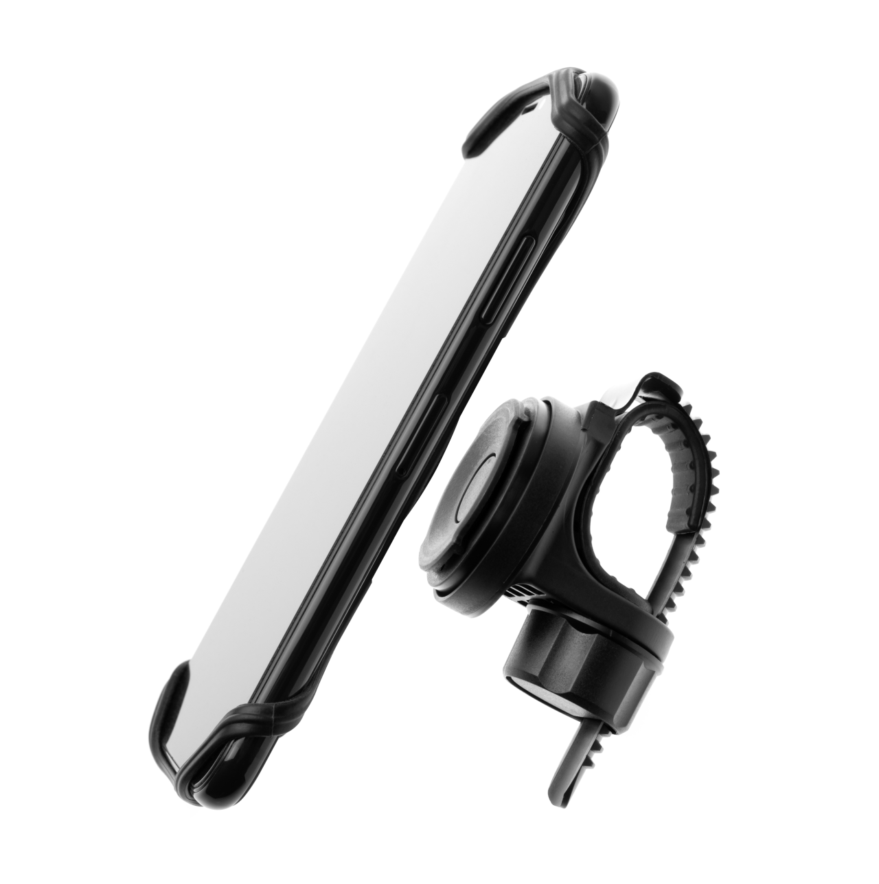 FIXED Odnímatelný silikonový držák mobilního telefonu na kolo Bikee 2, černý