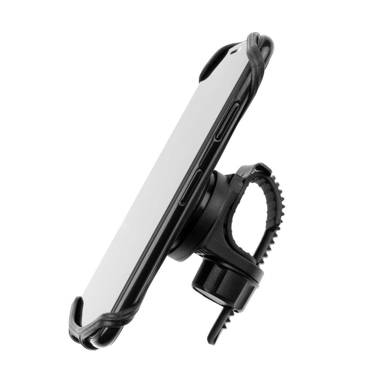 FIXED Odnímatelný silikonový držák mobilního telefonu na kolo Bikee 2, černý