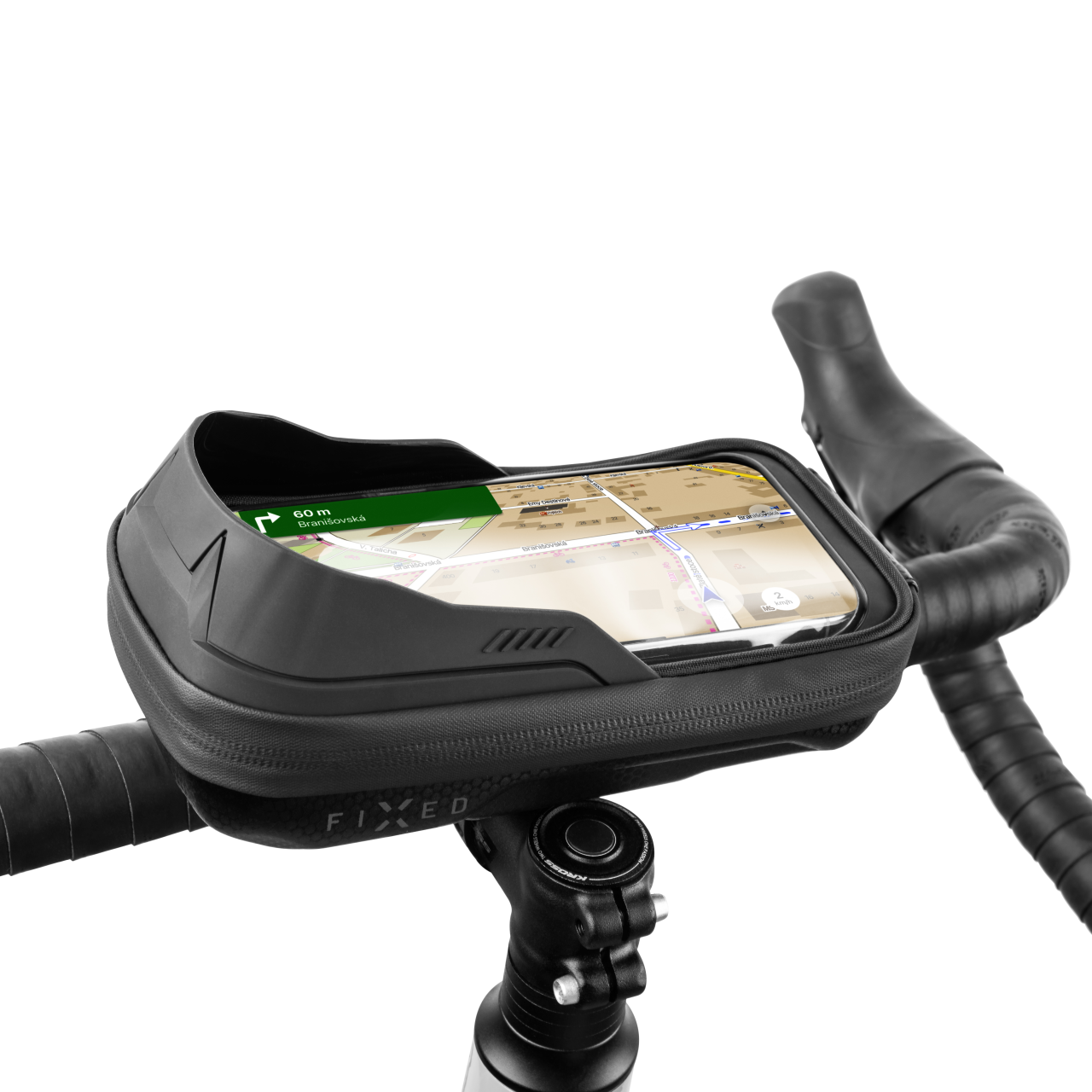 FIXED Odnímatelné pouzdro mobilního telefonu na kolo Bikee Bag 2, černý