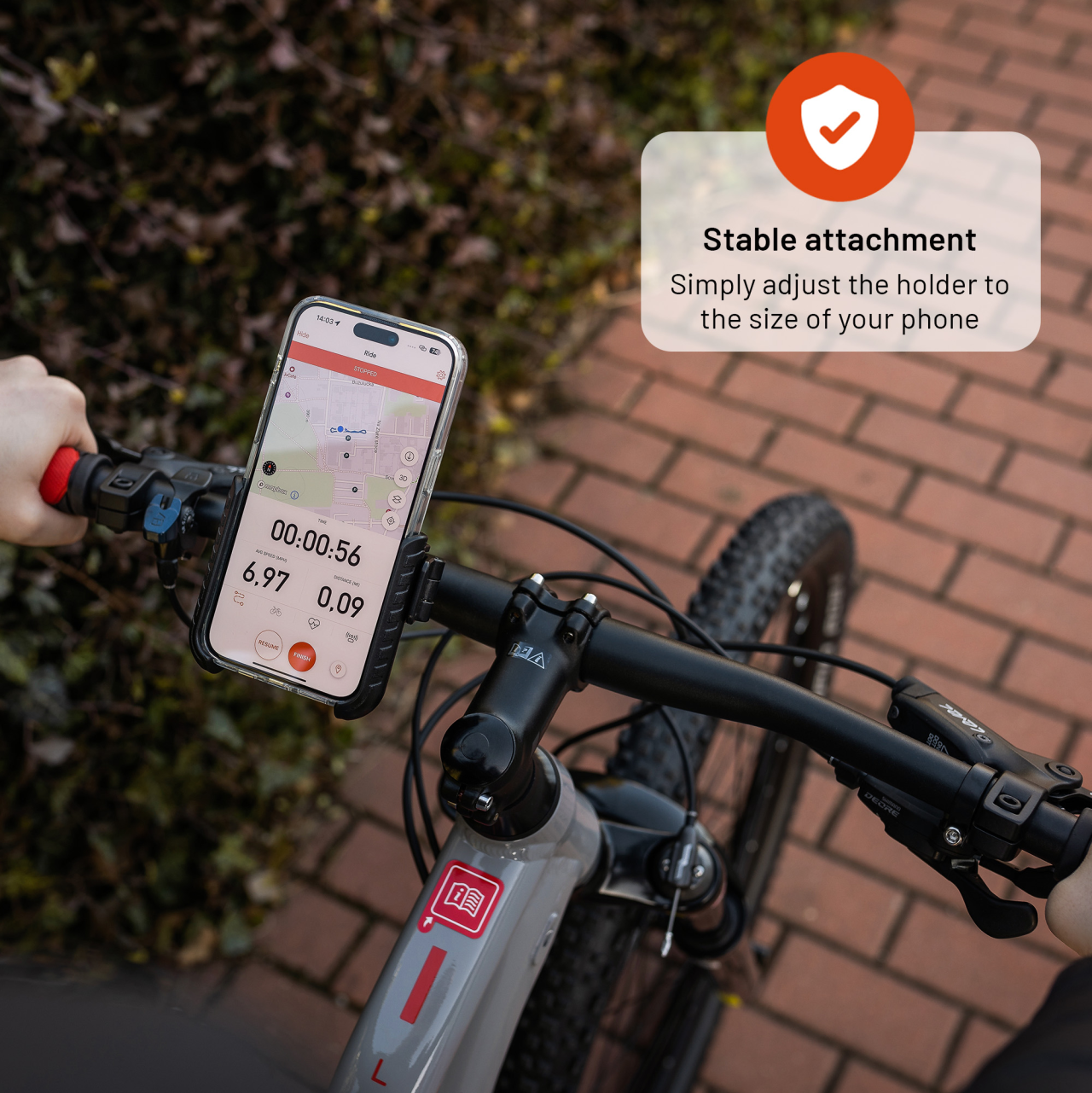 FIXED Univerzální držák mobilního telefonu na kolo Bikee Plus, černý