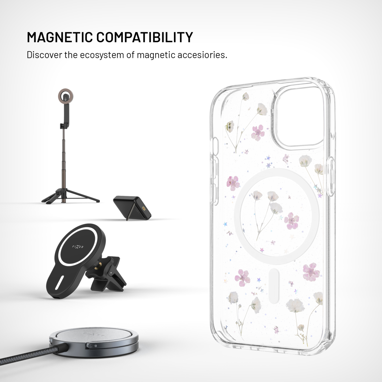 Zadní kryt FIXED MagBloom s podporou MagSafe pro Apple iPhone 15, Blush Plum