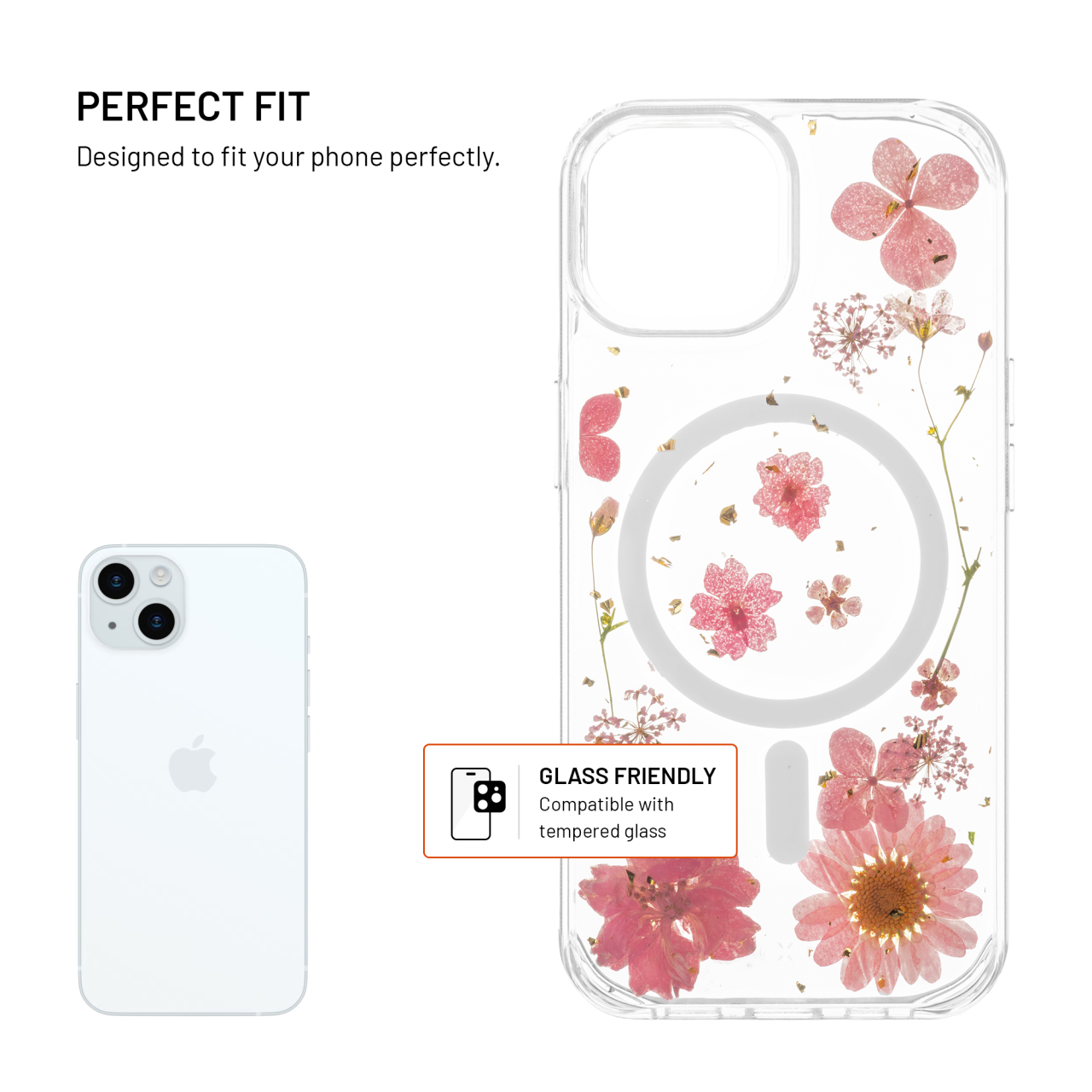 Zadní kryt na mobil Apple iPhone 15 - Fixed MagBloom, MagSafe, Pink Blossom