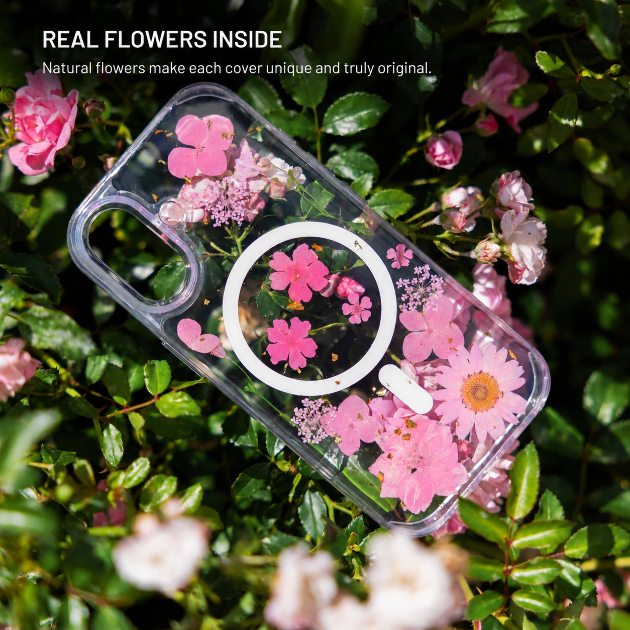 Zadní kryt na mobil Apple iPhone 15 - Fixed MagBloom, MagSafe, Pink Blossom