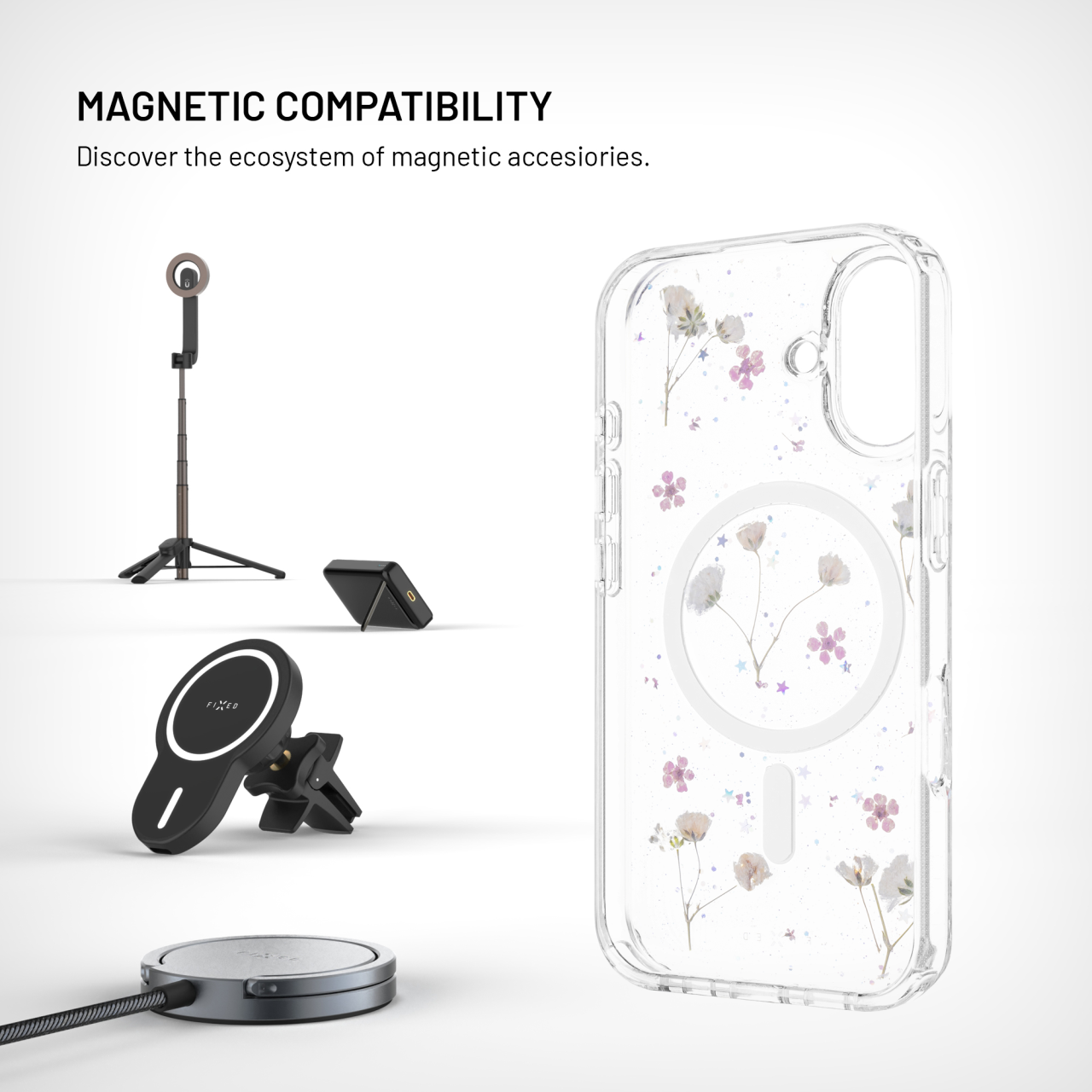 Zadní kryt FIXED MagBloom s podporou MagSafe pro Apple iPhone 16, Blush Plum