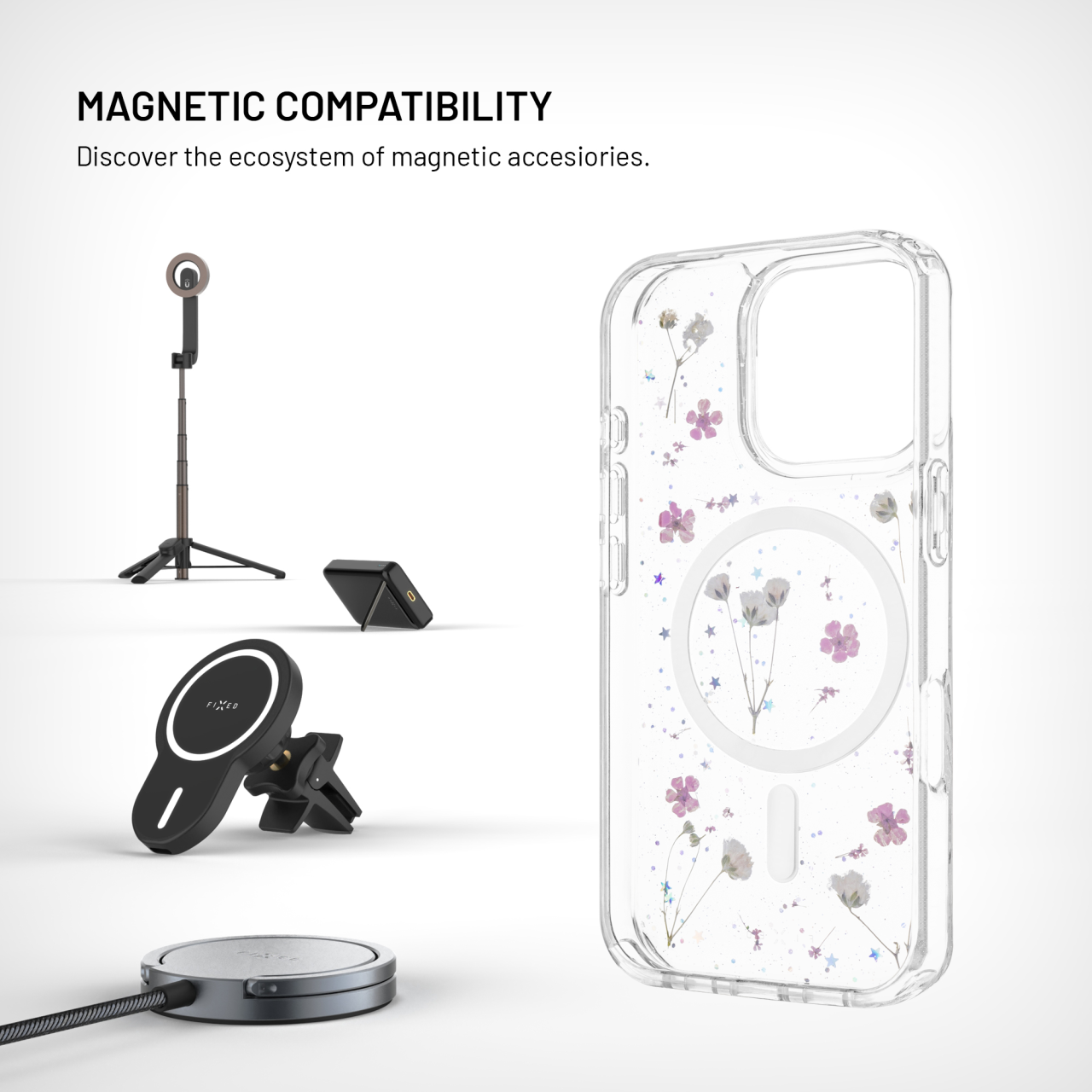 Zadní kryt FIXED MagBloom s podporou MagSafe pro Apple iPhone 16 Pro, Blush Plum