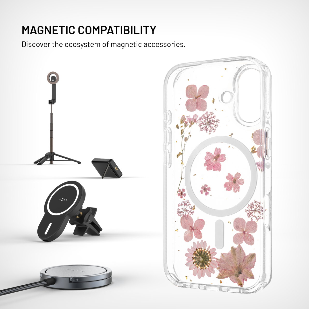 Zadní kryt na mobil Apple iPhone 17 - Fixed MagBloom, MagSafe, Pink Blossom