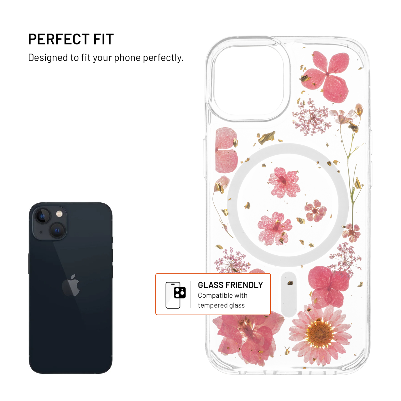 Zadní kryt na mobil Apple iPhone 13 - Fixed MagBloom, MagSafe, Pink Blossom