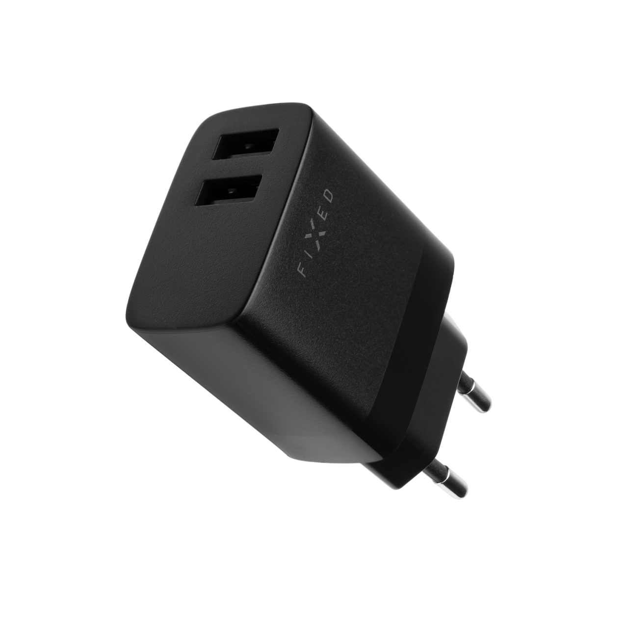 FIXED Síťová nabíječka s 2xUSB výstupem, 17W Smart Rapid Charge, černá