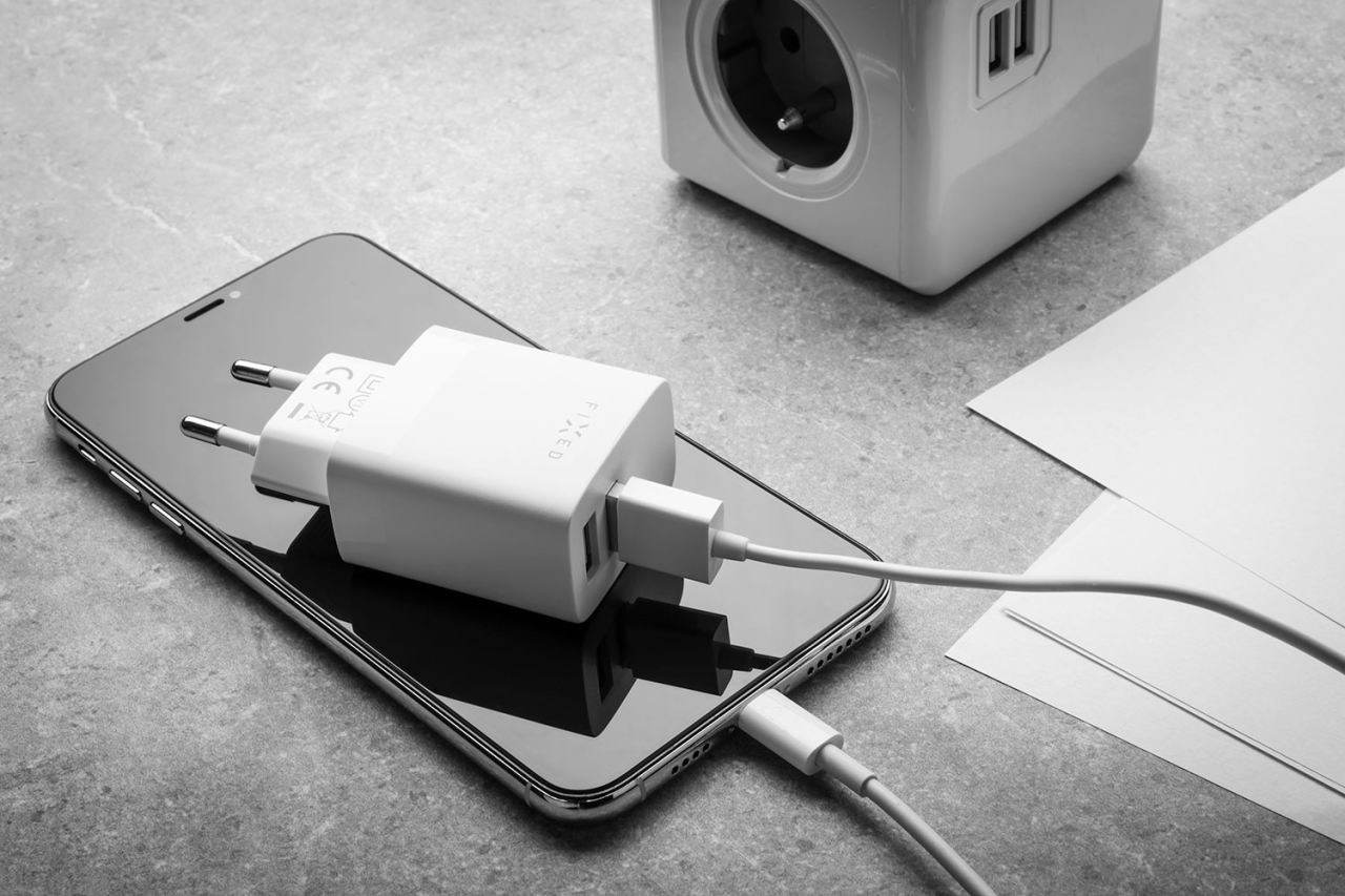 Nabíječka do sítě s 2xUSB výstupem, 17W Smart Rapid Charge - Fixed, bílá