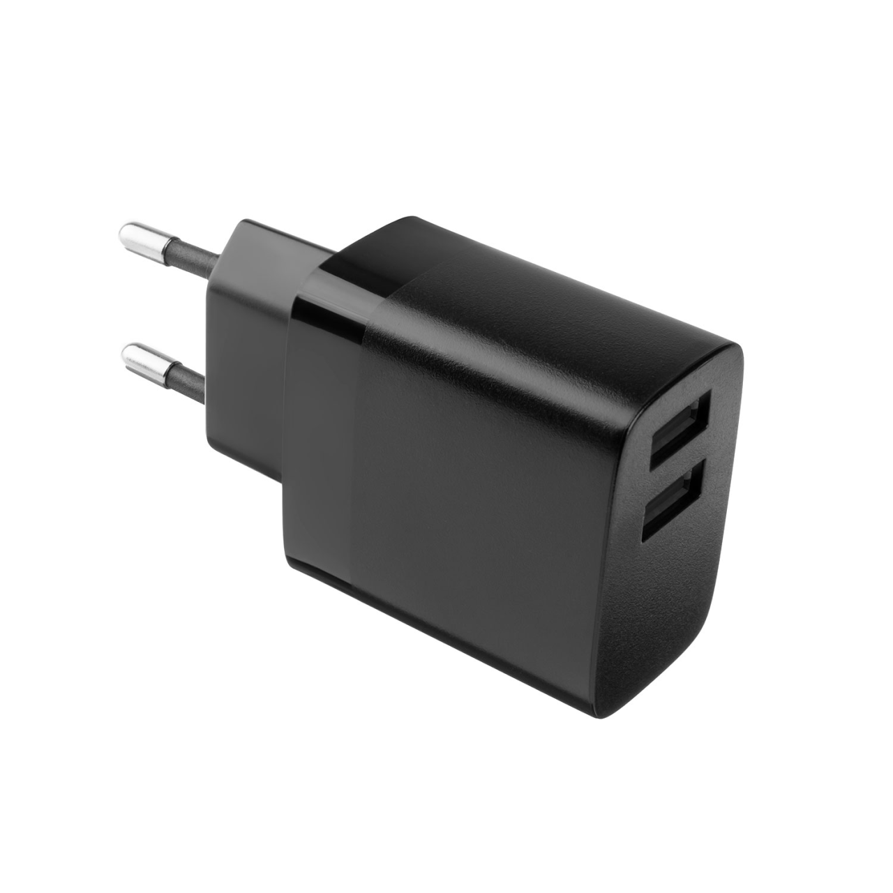 FIXED Set síťové nabíječky s 2xUSB výstupem a USB/USB-C kabelu, 1 metr, 17W Smart Rapid Charge, černá