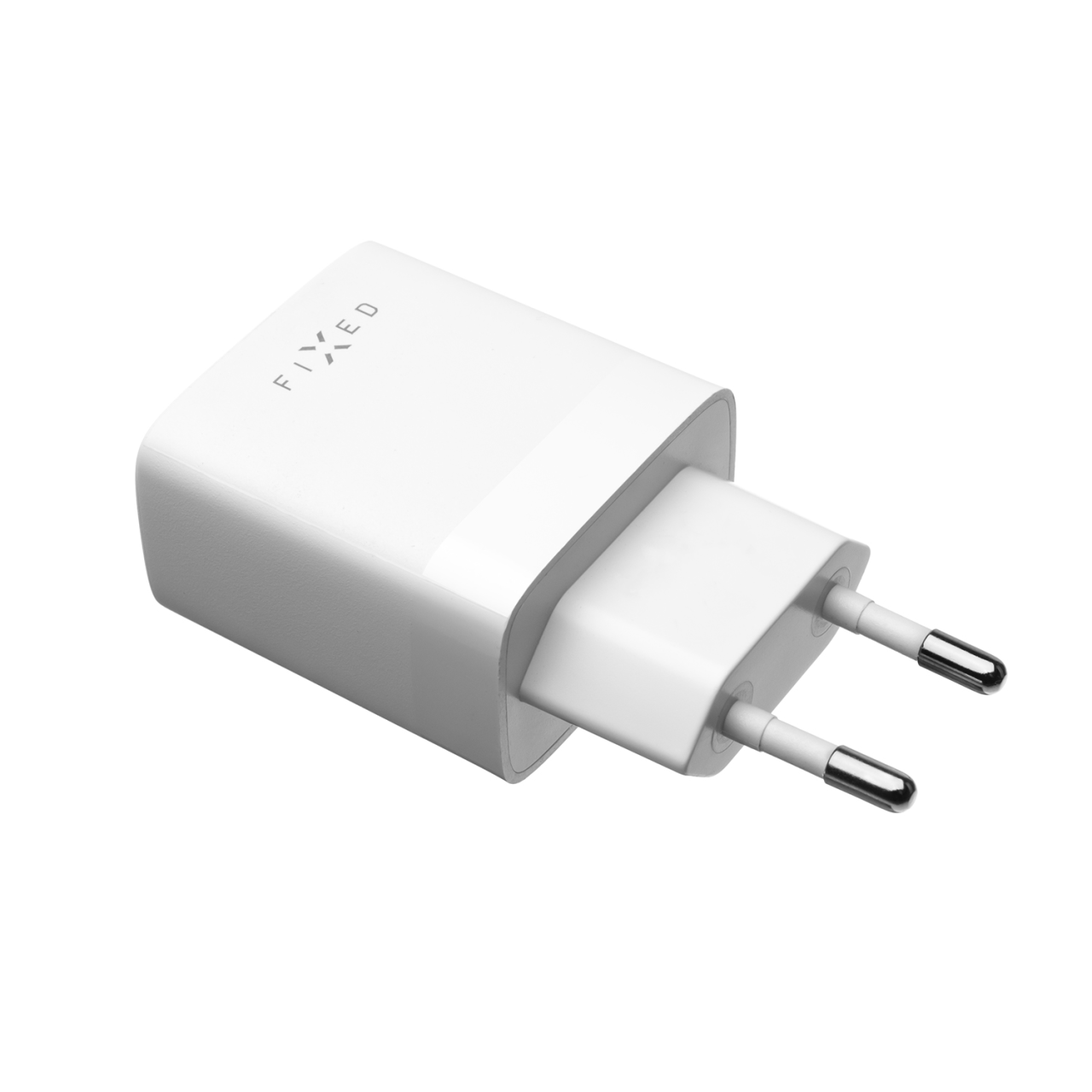 FIXED Set síťové nabíječky s 2xUSB výstupem a USB/USB-C kabelu, 1 metr, 17W Smart Rapid Charge, bílá