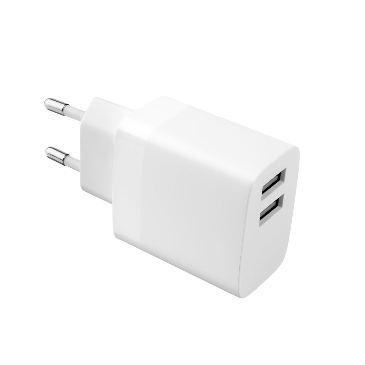 FIXED Set síťové nabíječky s 2xUSB výstupem a USB/USB-C kabelu, 1 metr, 17W Smart Rapid Charge, bílá