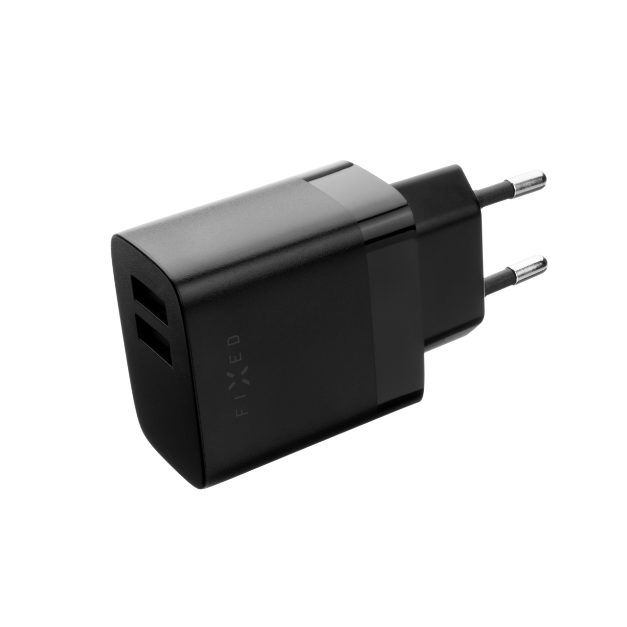 FIXED Set síťové nabíječky s 2xUSB výstupem a USB/micro USB kabelu, 1 metr, 17W Smart Rapid Charge, černá