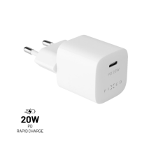 FIXED Síťová nabíječka Mini s USB-C výstupem a podporou PD, 20W, bílá