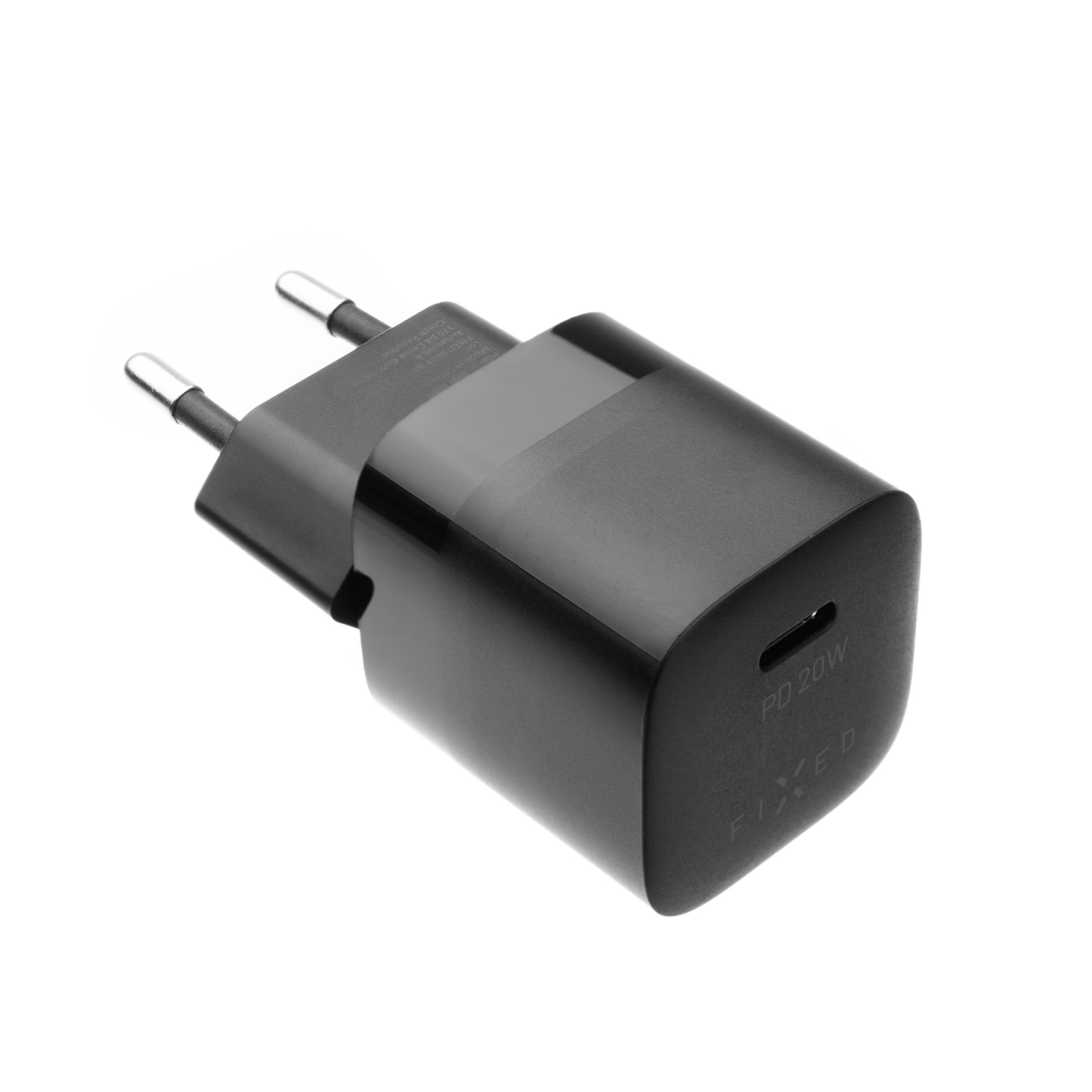 FIXED Set síťové nabíječky Mini s USB-C výstupem a USB-C/USB-C kabelu, podpora PD, 1 metr, 20W, černý