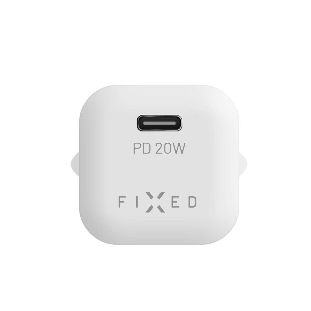 FIXED Set síťové nabíječky Mini s USB-C výstupem a USB-C/USB-C kabelu, podpora PD, 1 metr, 20W, bílý