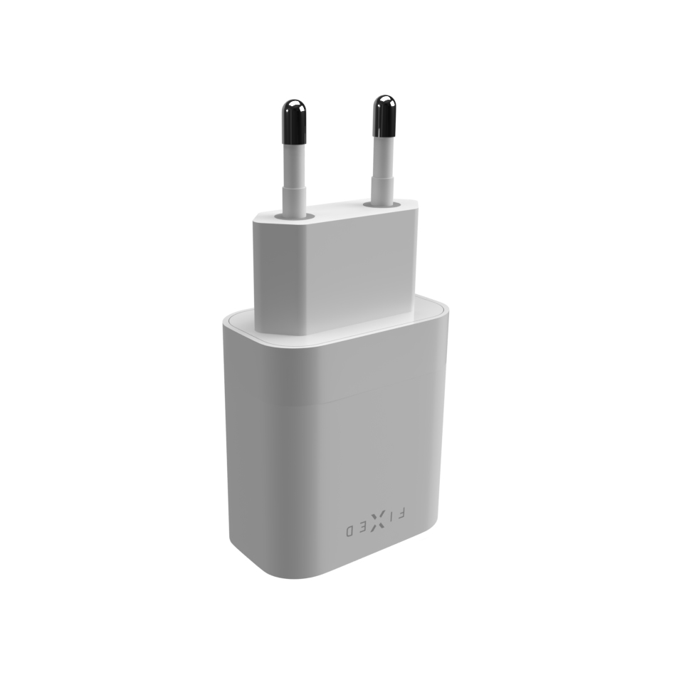 FIXED Síťová nabíječka s USB-C výstupem a podporou PD, 20W, bílá