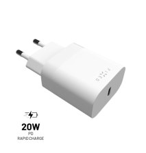 FIXED Síťová nabíječka s USB-C výstupem a podporou PD, 20W, bílá