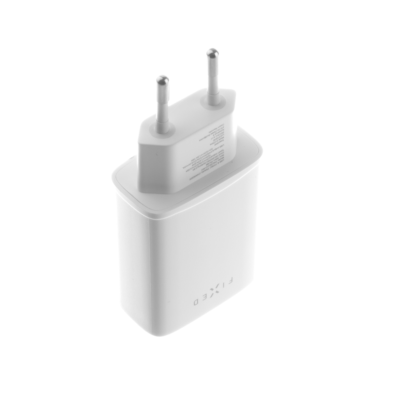 FIXED Síťová nabíječka s USB-C a USB výstupem, podpora PD, 30W, bílá