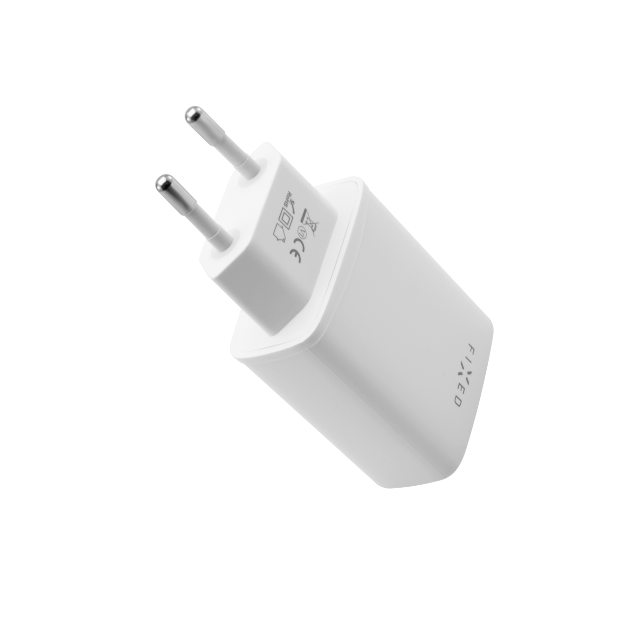 FIXED Síťová nabíječka s USB-C a USB výstupem, podpora PD, 30W, bílá