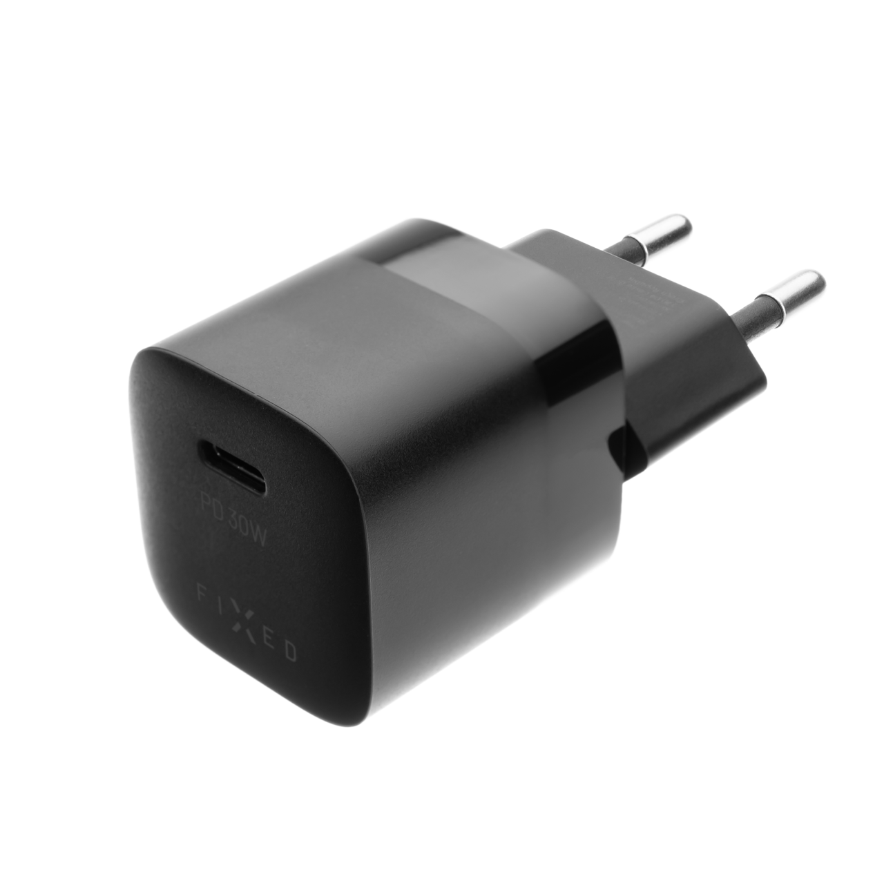 FIXED Set síťové nabíječky Mini s USB-C výstupem a USB-C/USB-C kabelu, podpora PD, 1 metr, 30W, černý