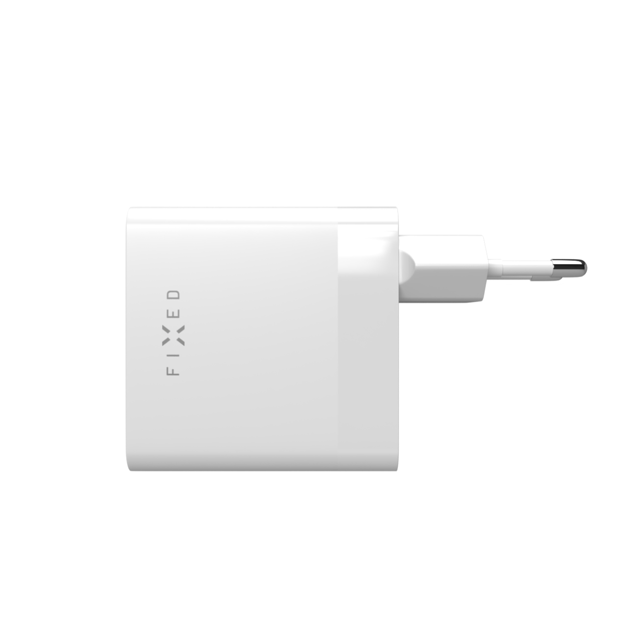 FIXED Síťová nabíječka s 2x USB-C výstupem, podpora PD, 65W, bílá