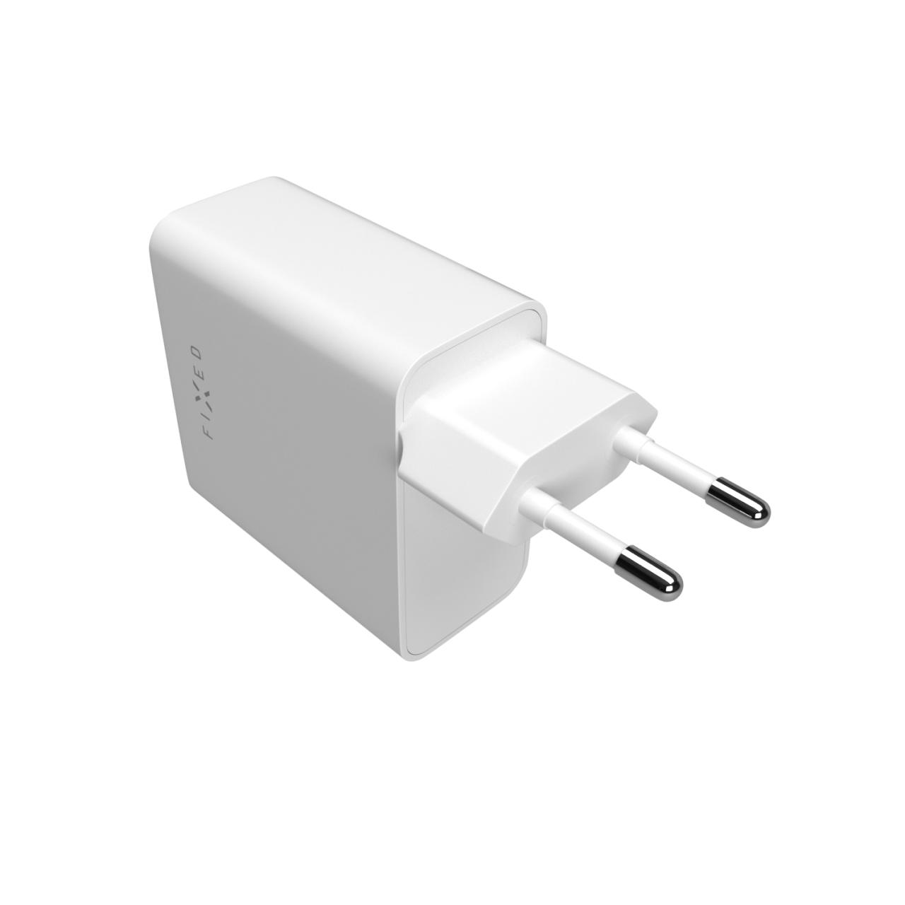 FIXED Síťová nabíječka s 2x USB-C výstupem, podpora PD, 65W, bílá