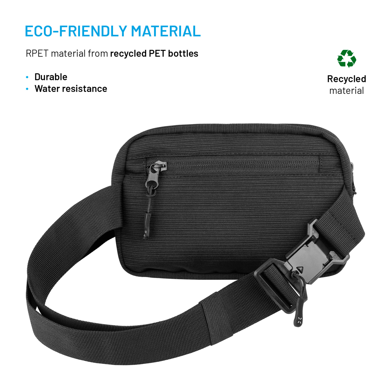 Taštička okolo pasu s kapsami FIXED Camino Belt, černá