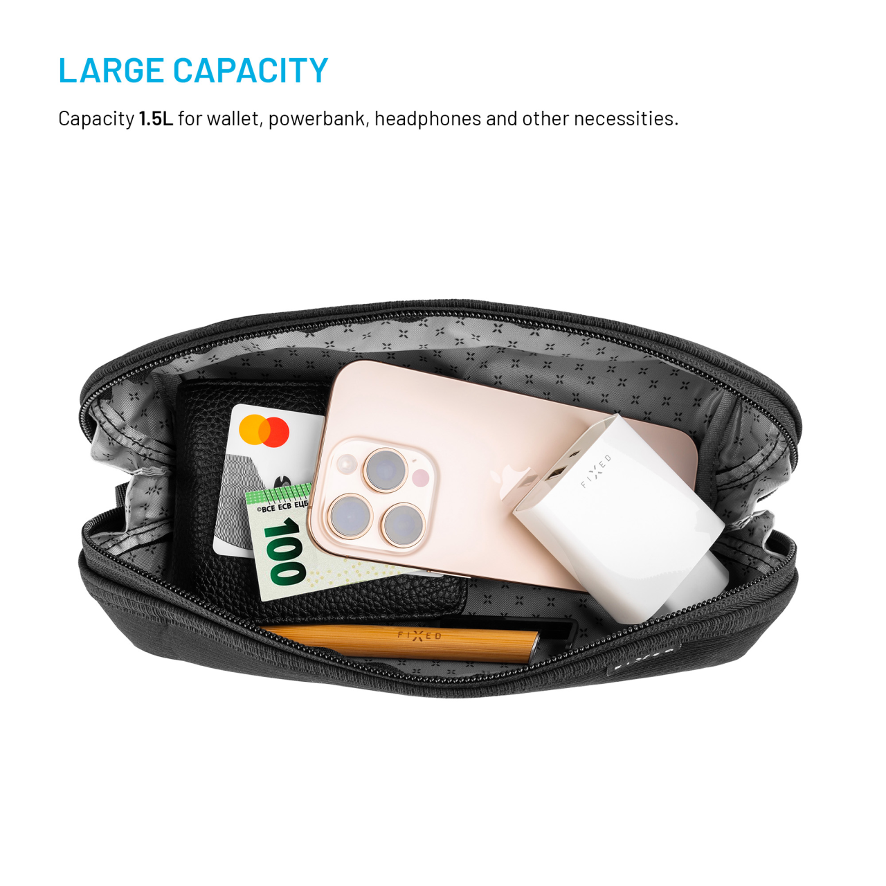 Organizér na věci FIXED Camino Pack, černý