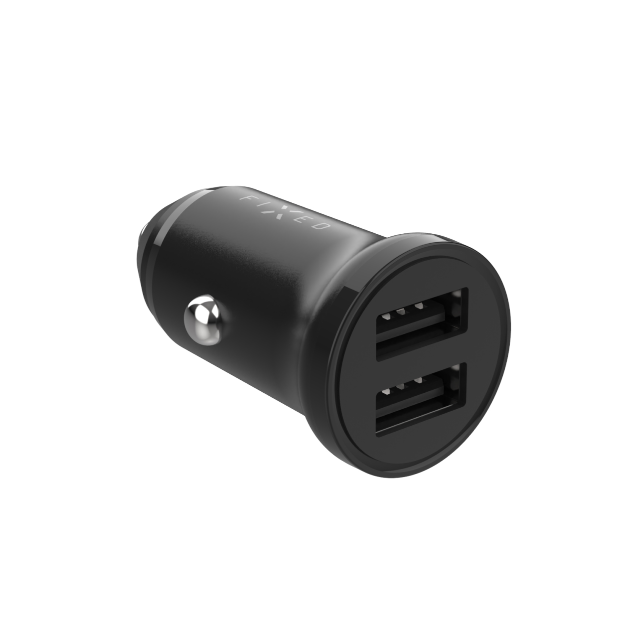 FIXED Set autonabíječky s 2xUSB výstupem a USB/Lightning kabelu, 1 metr, MFi certifikace, 15W Smart Rapid Charge, černá