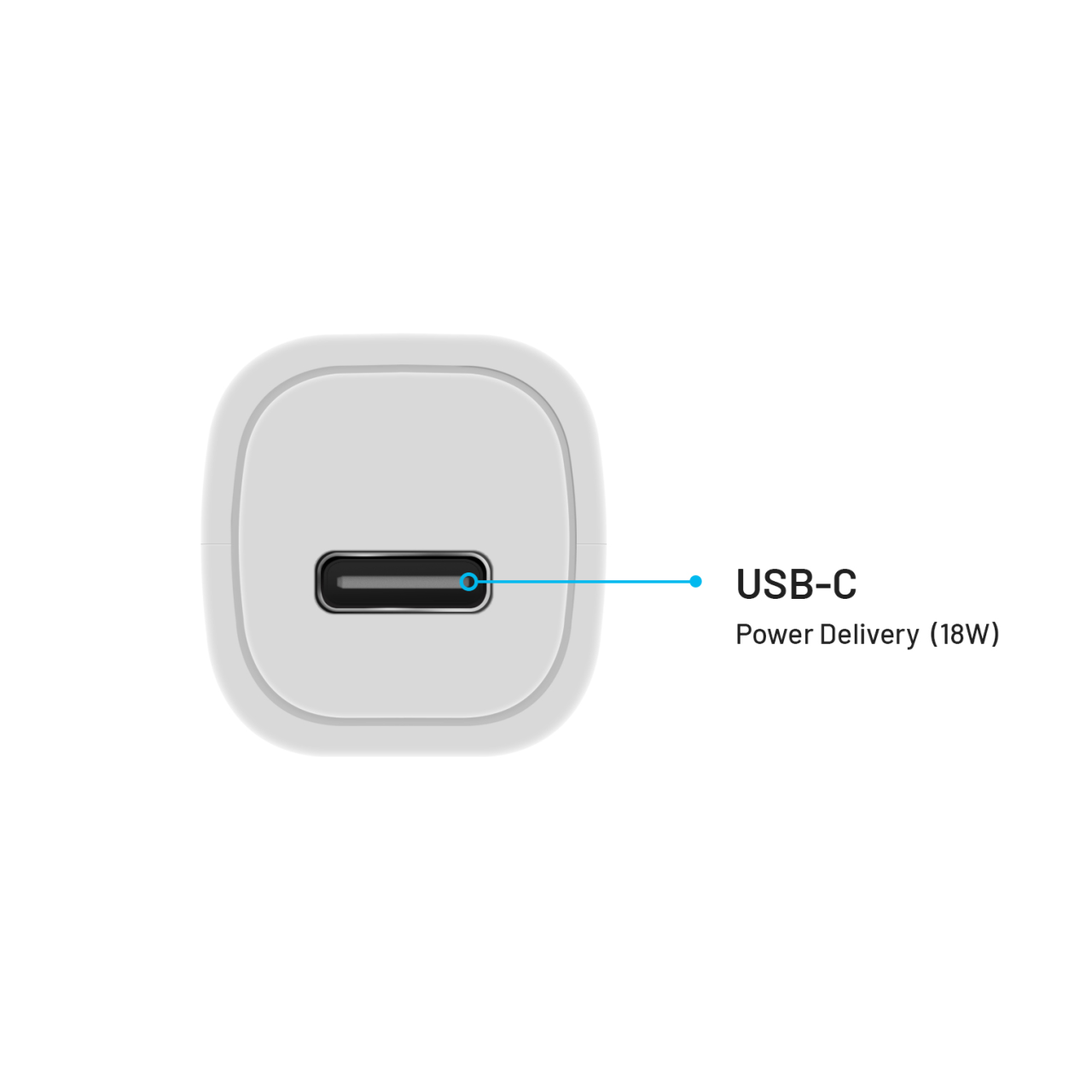 FIXED Set autonabíječky s USB-C výstupem a USB-C/USB-C kabelu, podpora PD, 1 metr, 18W, bílý
