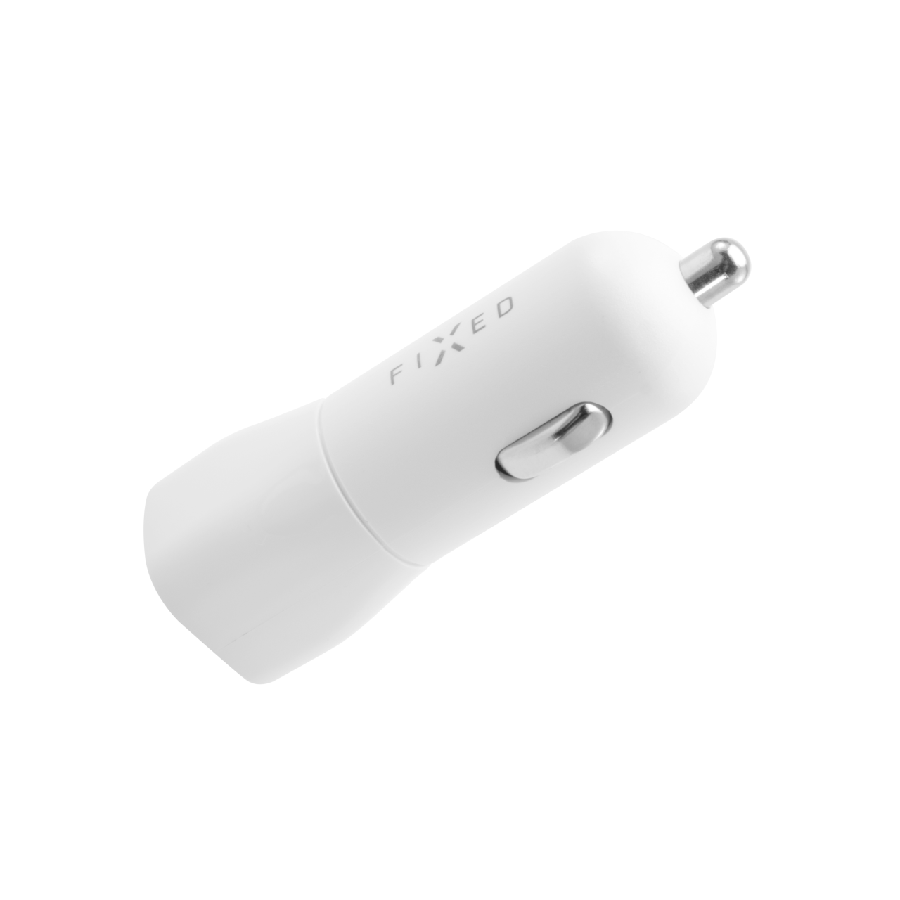 FIXED Set autonabíječky s USB-C výstupem a USB-C/USB-C kabelu, podpora PD, 1 metr, 18W, bílý
