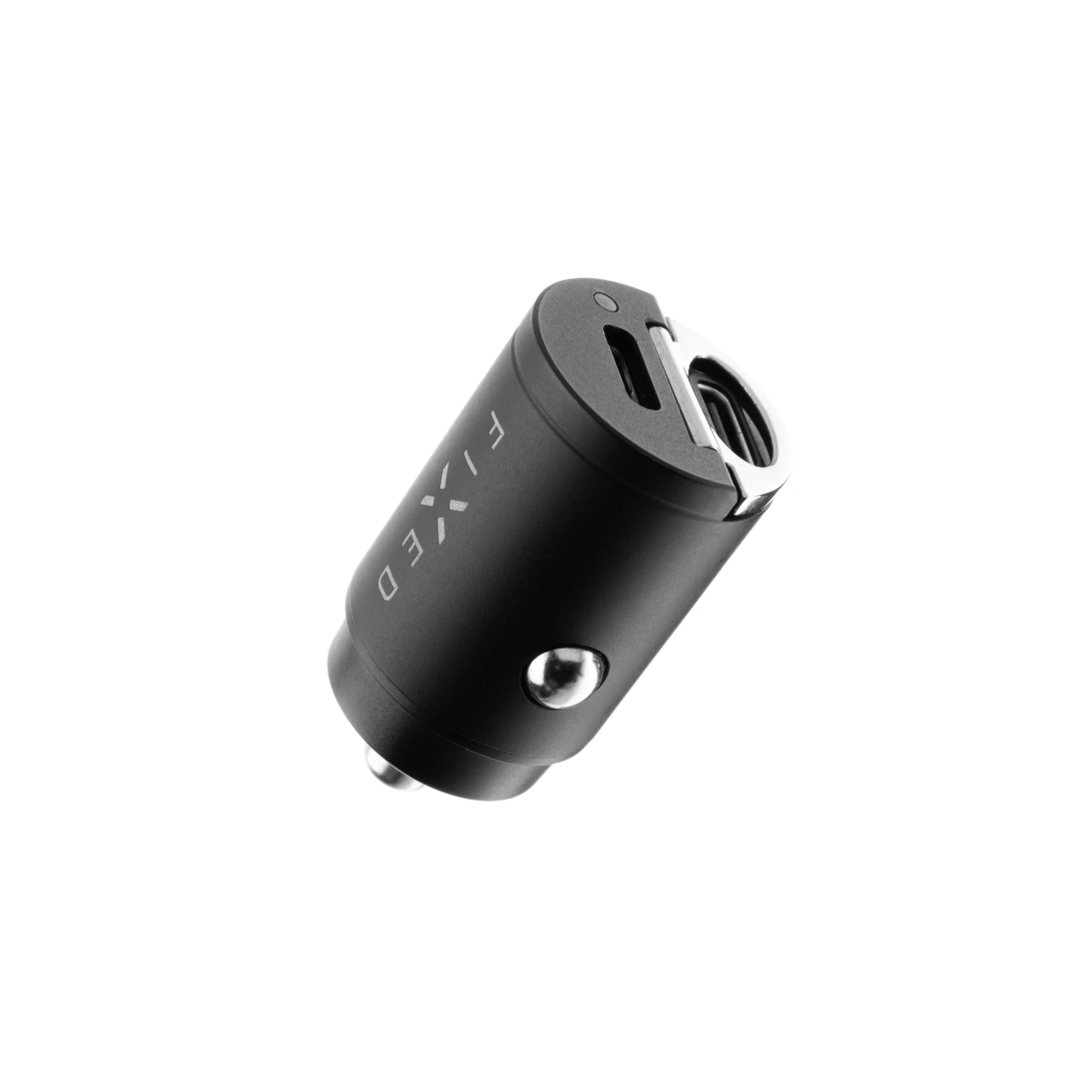 FIXED Set autonabíječky s 2xUSB-C výstupem a USB-C/Lightning kabelu, podpora PD, 1,2 metr, MFI, 30W, černý