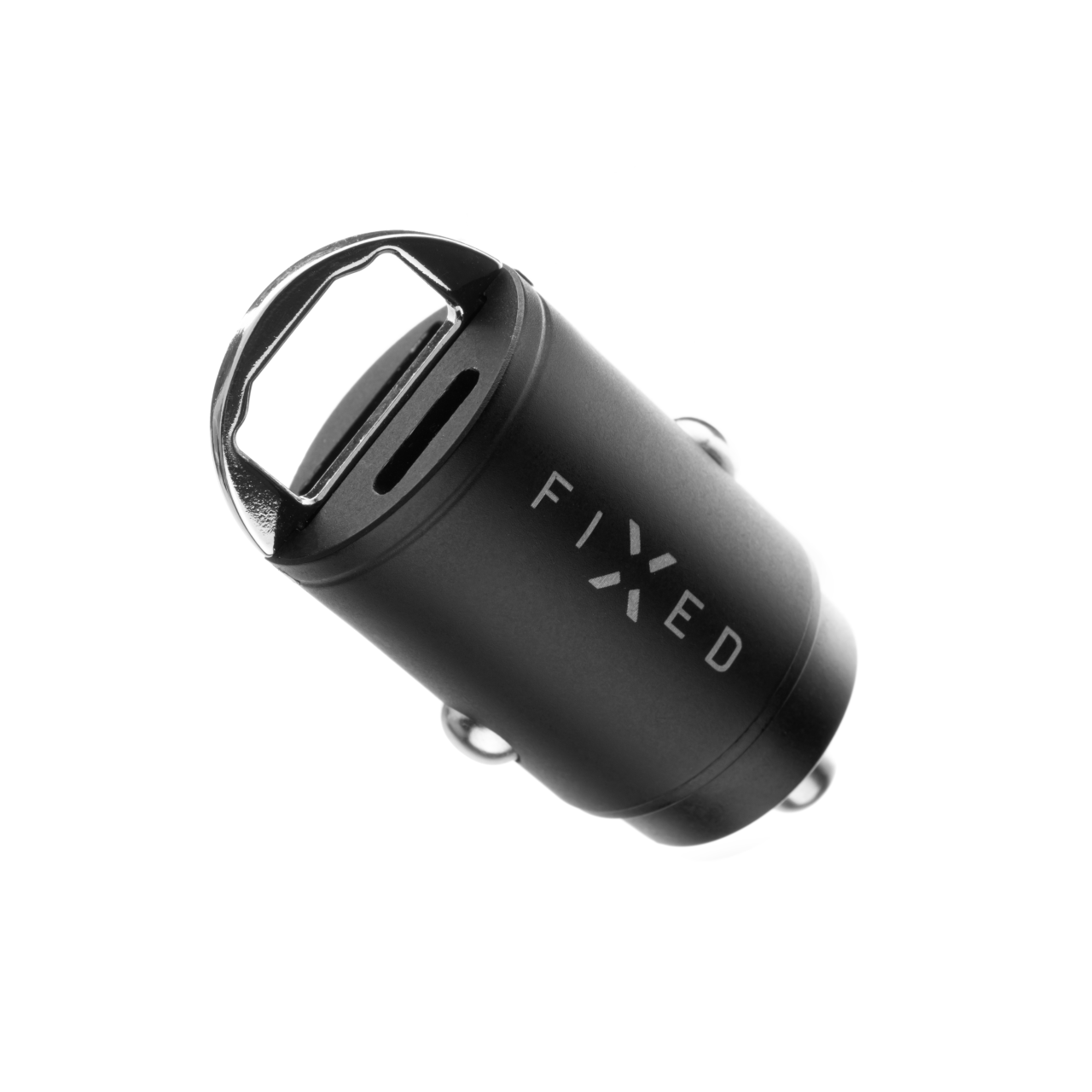 FIXED Autonabíječka s USB-C a USB-A výstupem v miniaturním provedení, podpora PD a QC 3.0, 30W, černá