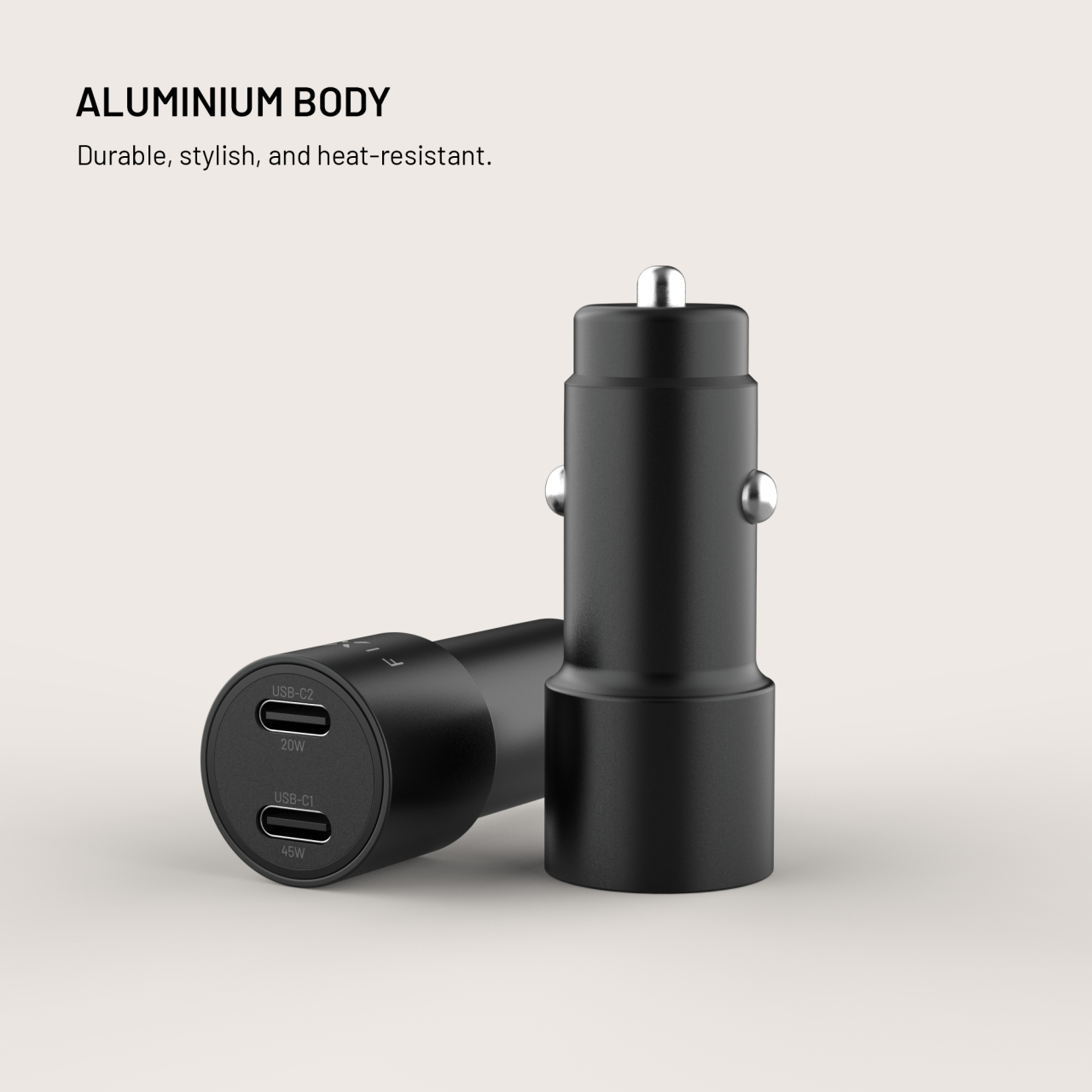 Autonabíječka FIXED s 2xUSB-C výstupem, podpora PD 3.0, 65W, černá