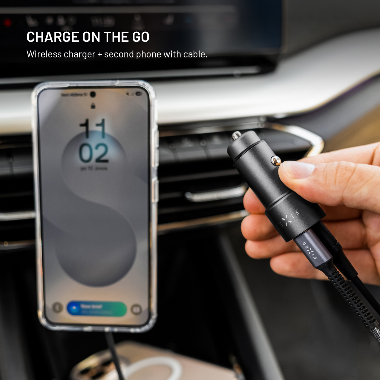 Autonabíječka FIXED s 2xUSB-C výstupem, podpora PD 3.0, 65W, černá